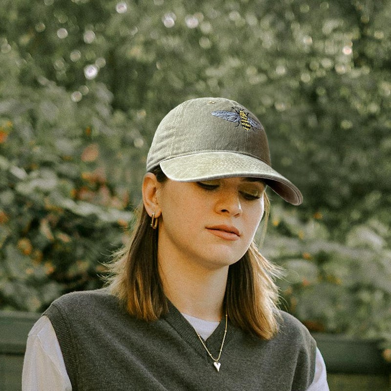 RLQWTKV Flamingo Beach Palm Tree Baseball Hat for Women Men Bees Adjustable Embroidered Cap - Image 2